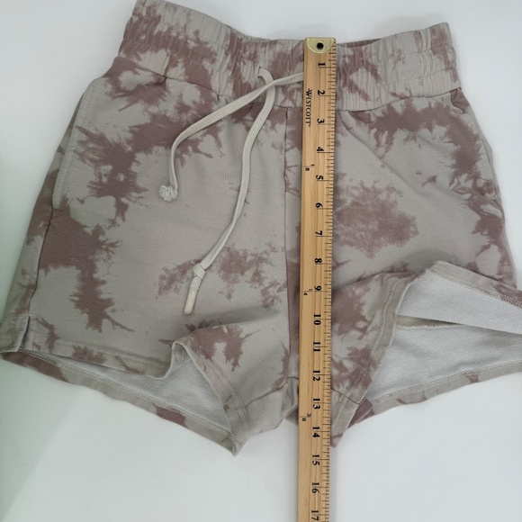 Varley Shorts Women XS Pink Tie Dye Lounge French Terry Knit Elastic Drawstring - Picture 7 of 9